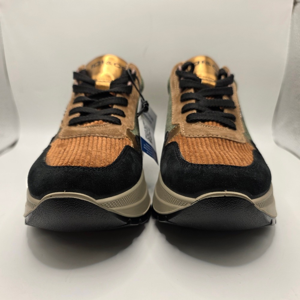 Igi&Co Womens Corduroy Suede Leopard Platform Sneakers Made in Italy Size 40 - Picture 3 of 12